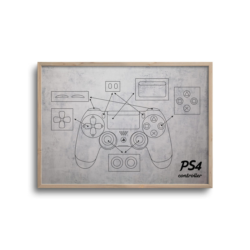 Gamer blueprint light background – PS4 controller