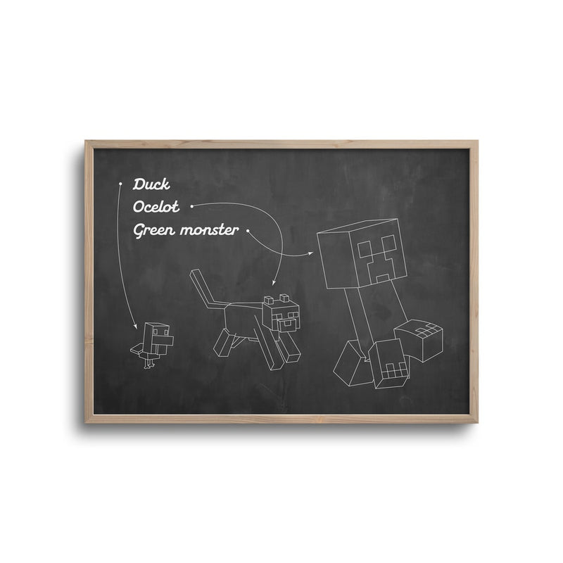 Gamer blueprint mørk baggrund - minecraft monster