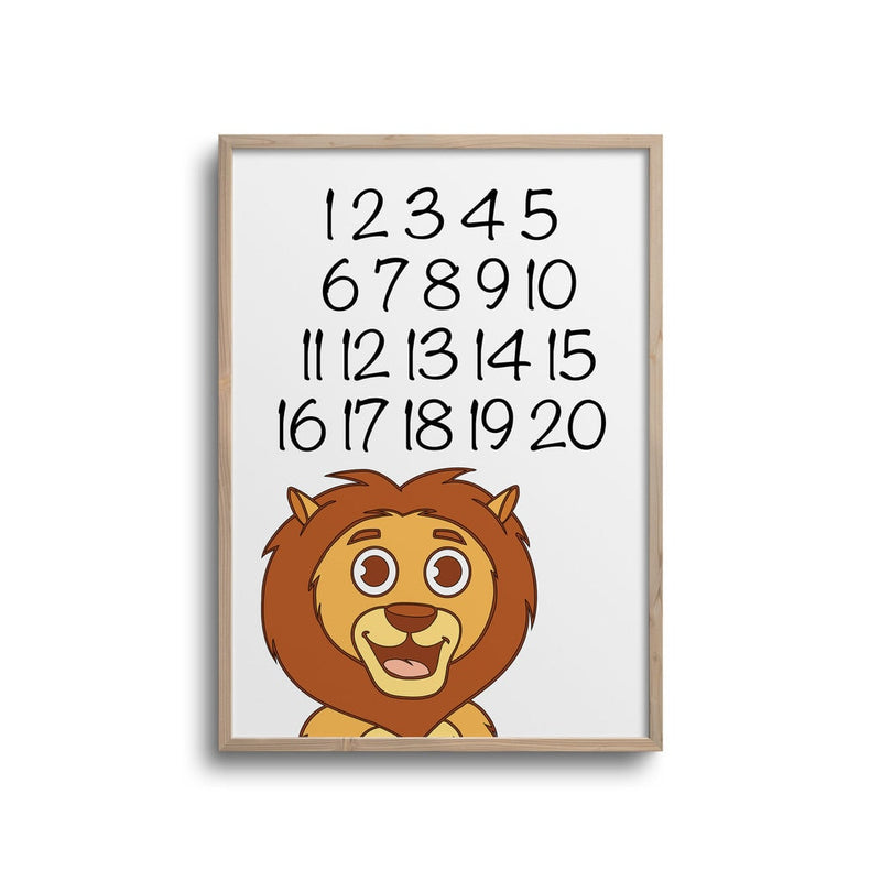Lion poster with numbers