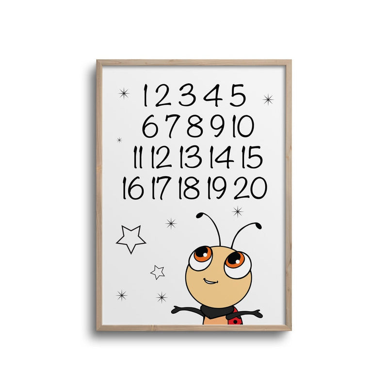 Ladybug poster with numbers