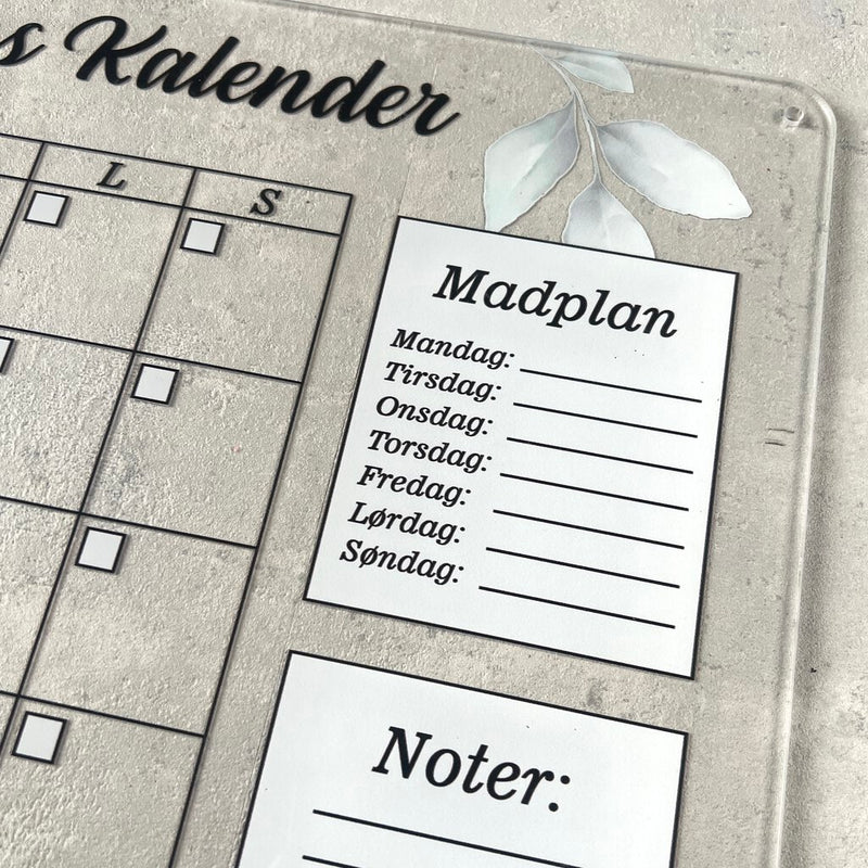 Familiekalender med blomster - måned