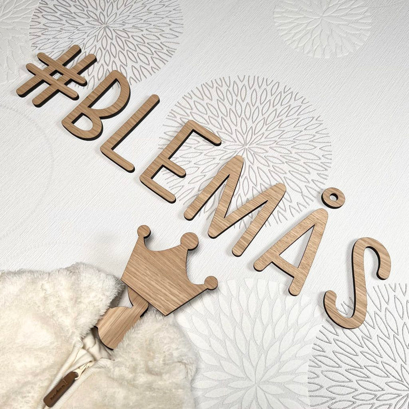 Bogstaver i egetræfiner – køb enkeltvis – Elegant version