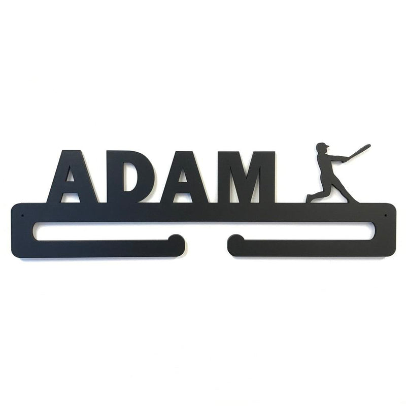 Medal hanger with baseball player and own name