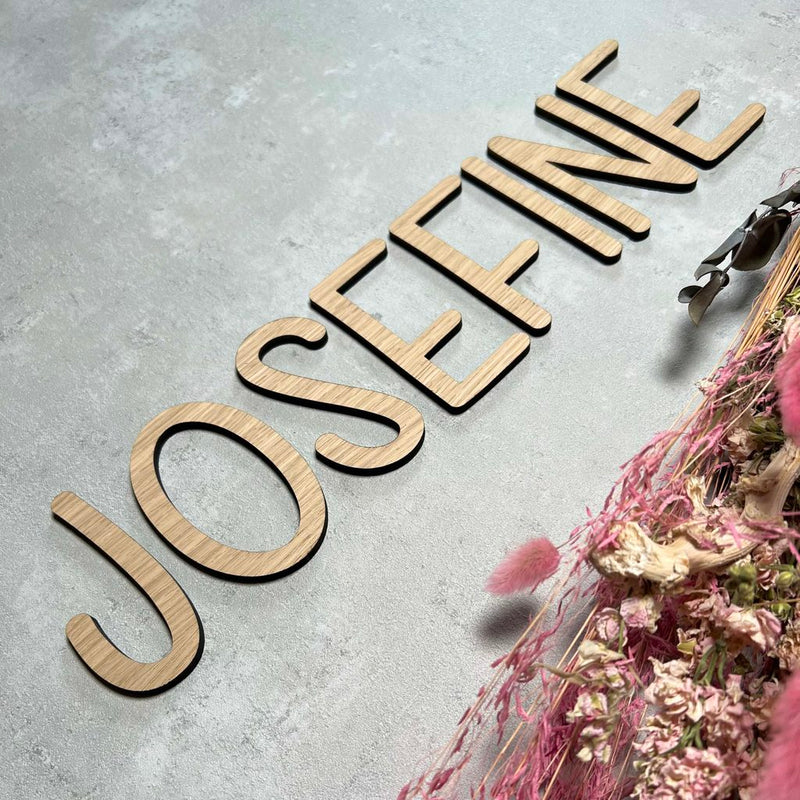 Bogstaver i egetræfiner – køb enkeltvis – Elegant version