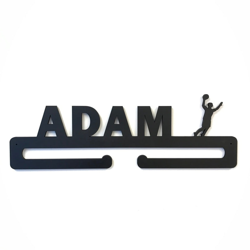 Medal hanger with ball player and own name