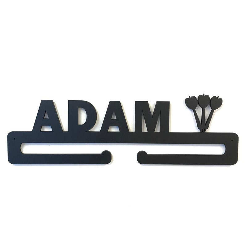 Medal hanger with darts and your own name