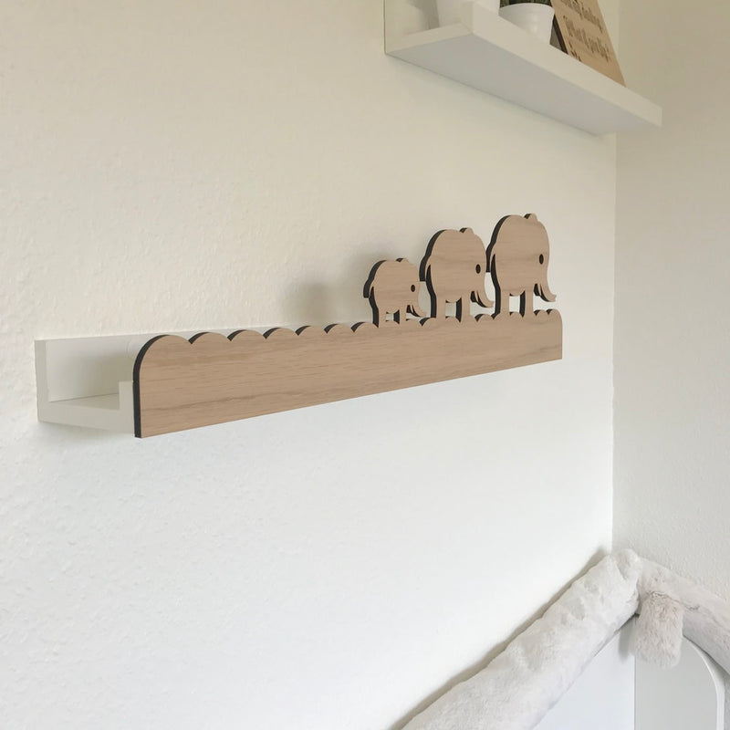 Shelf front - Elephant family
