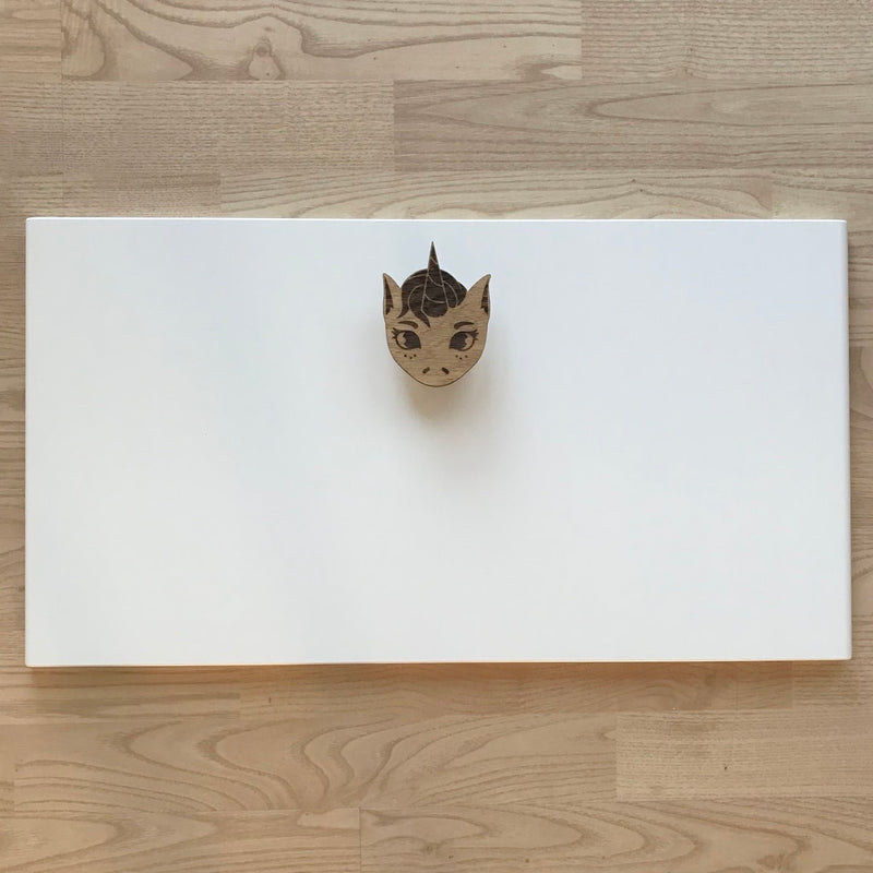 Unicorn head grip - wood