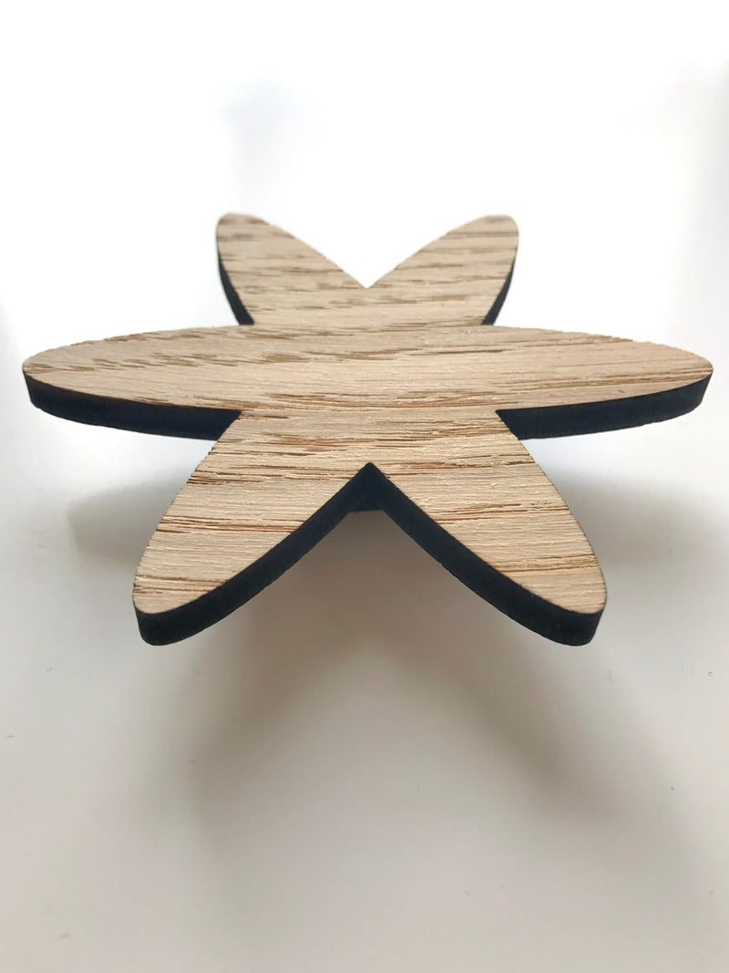 Round star handle - wood