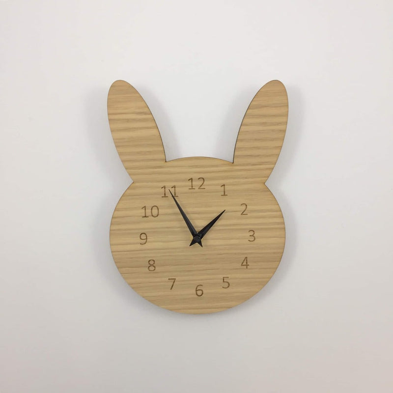 Rabbit clock – wood