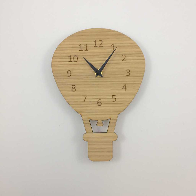 Hot air balloon clock - wood