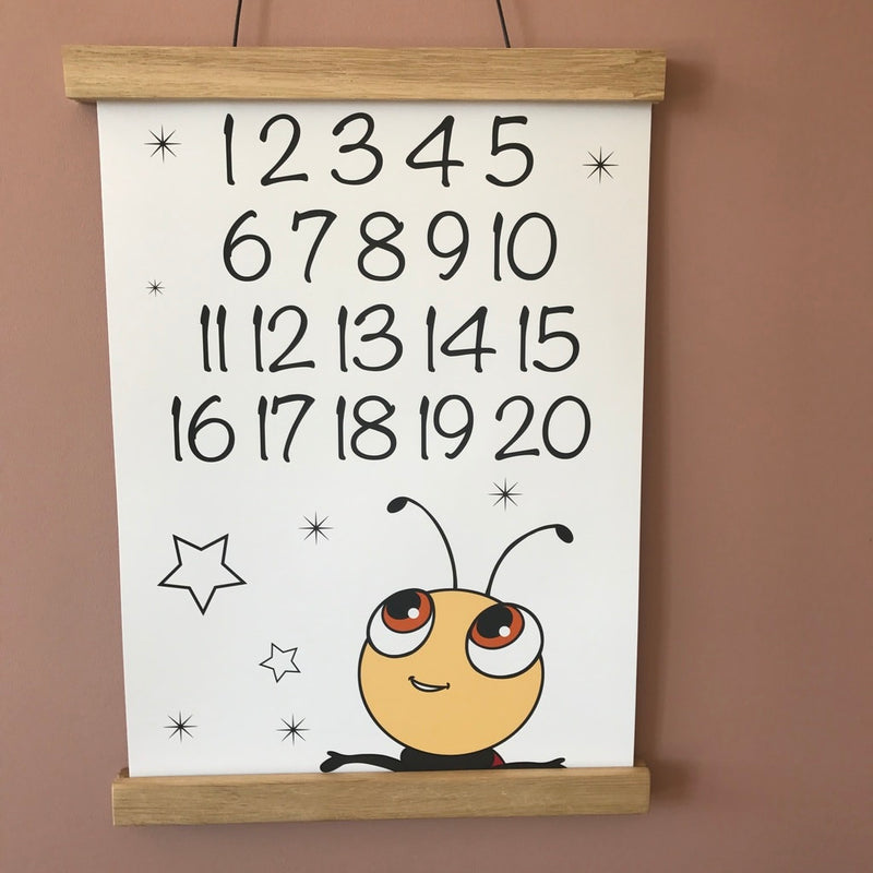 Ladybug poster with numbers