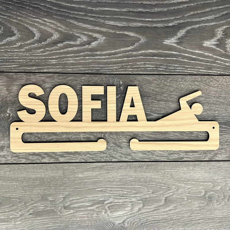 Medal hanger for swimming with your own name