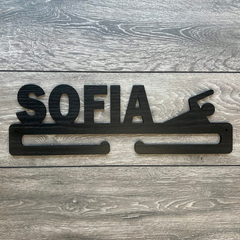 Medal hanger for swimming with your own name