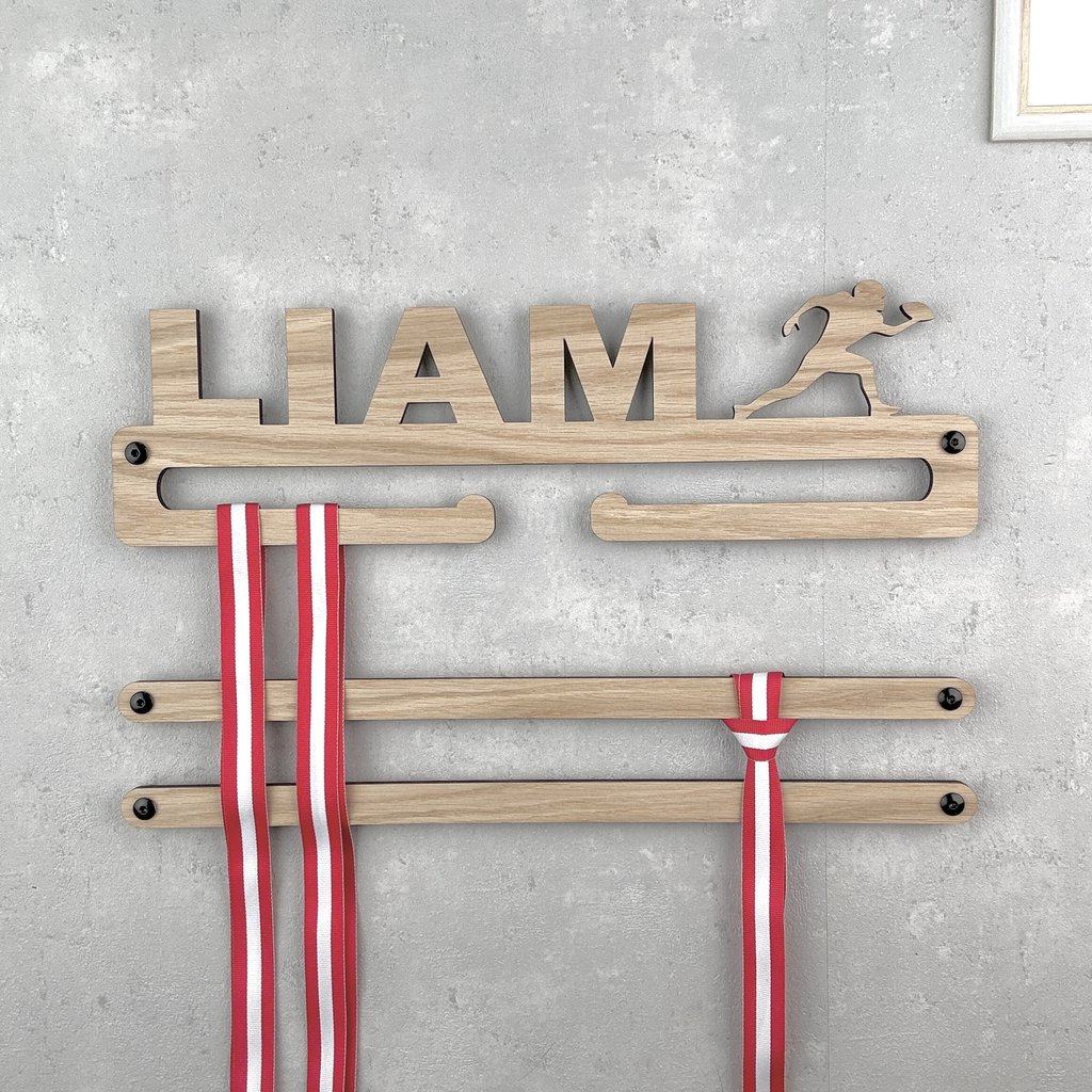 Medal hanger with NFL player and own name