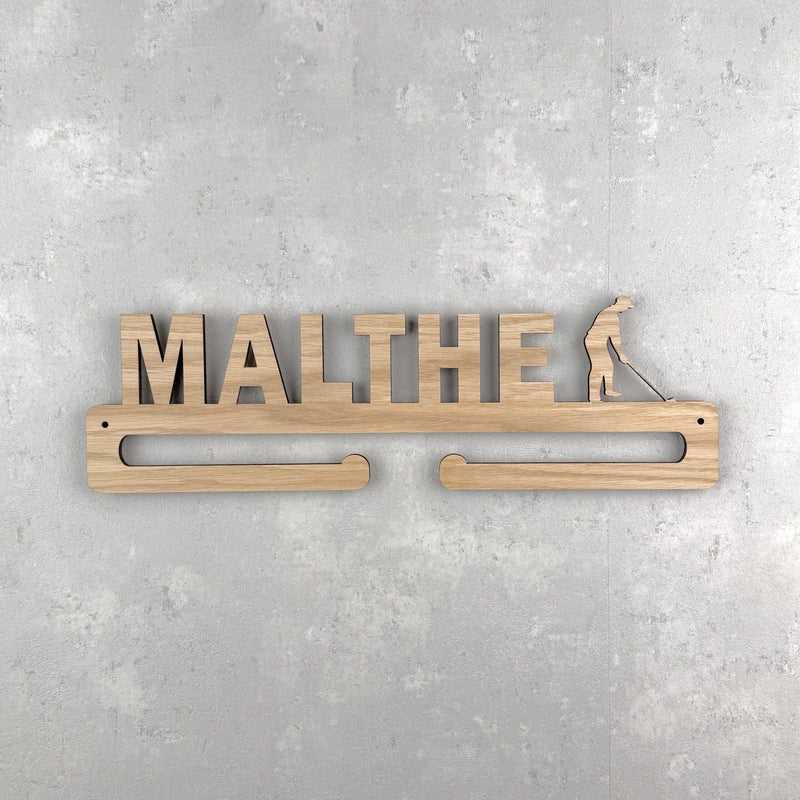 Medal hanger with golfer and own name