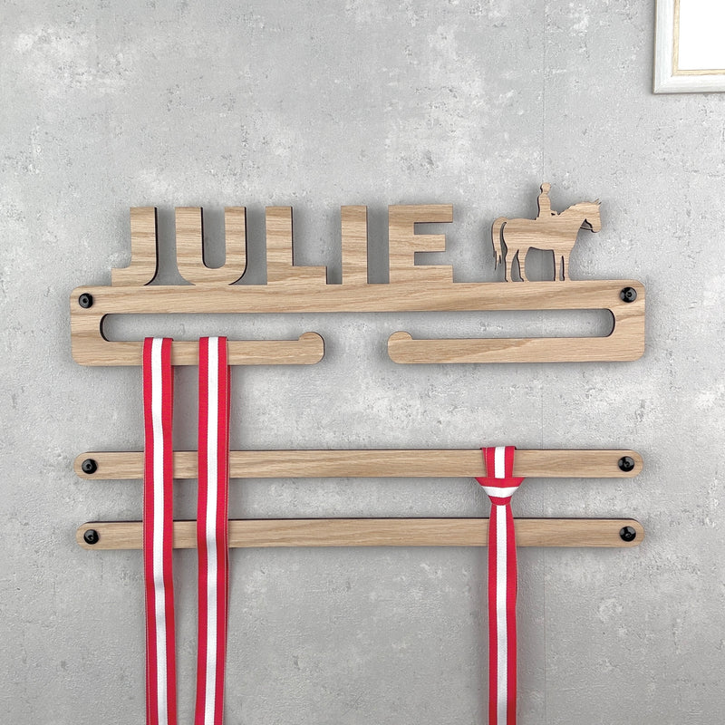 Medal hanger for equestrian with your own name