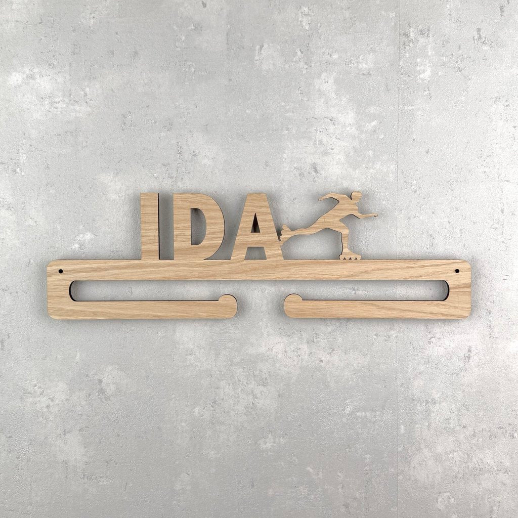 Medal hanger with roller skater and own name
