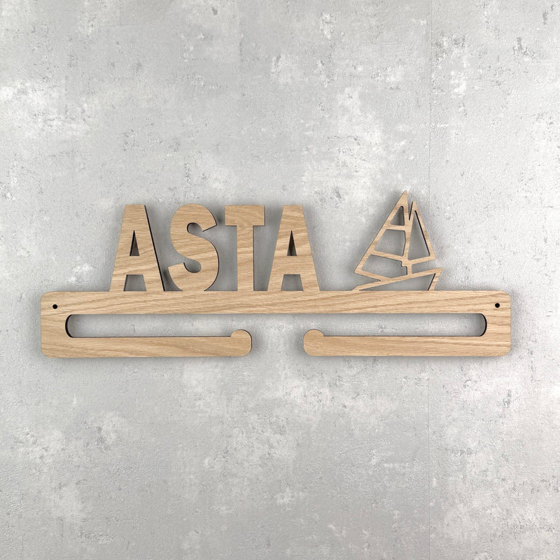 Medal hanger for sailing with your own name