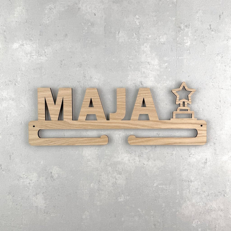 Medalje ophæng med stjernetrofæ og eget navn