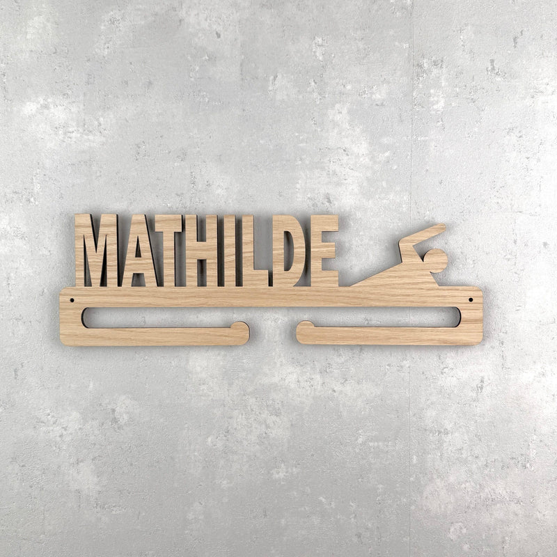 Medal hanger for swimming with your own name