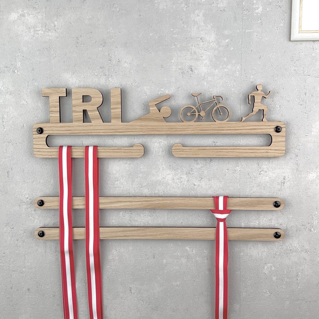 Medal hanger with cones and your own name