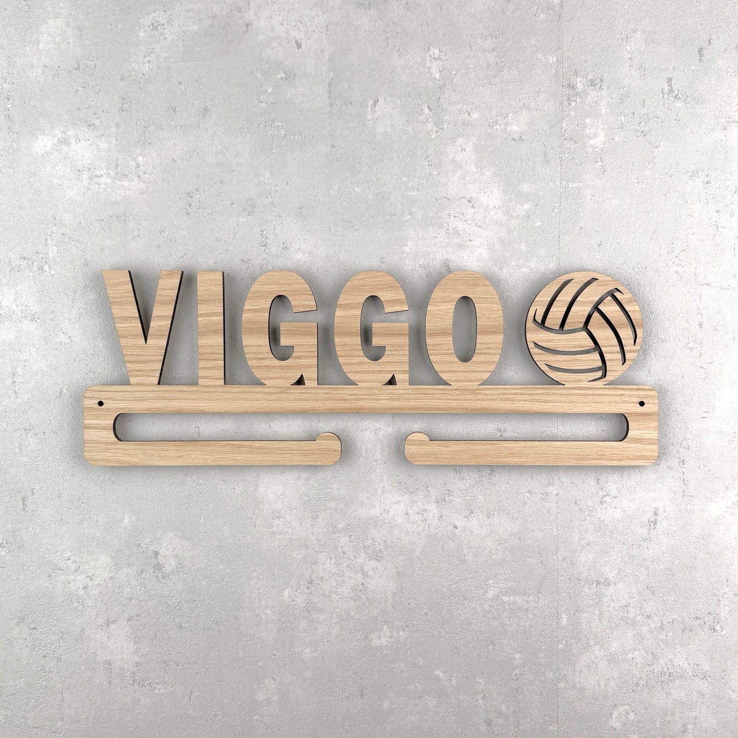 Medal hanger with Volleyball ball and own name