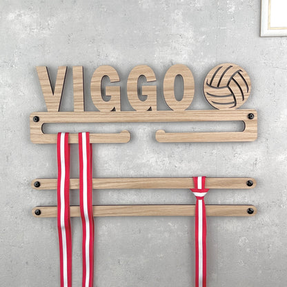 Medal hanger with Volleyball ball and own name
