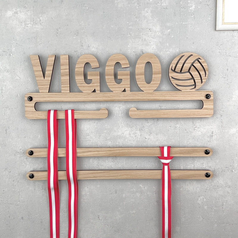 Medal hanger with Volleyball ball and own name