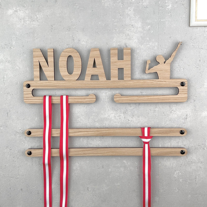 Medal hanger with volleyball player and own name