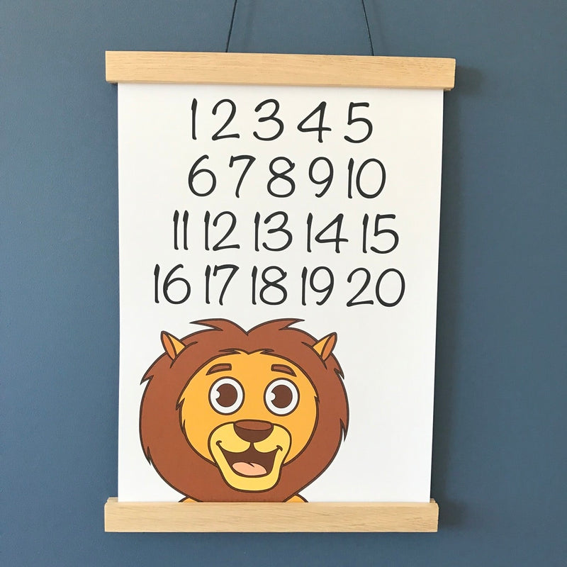 Lion poster with numbers