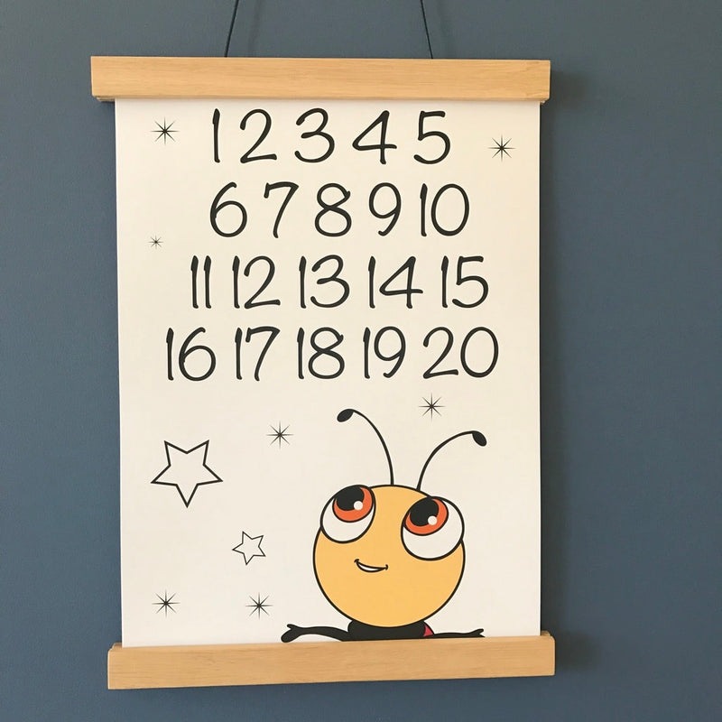 Ladybug poster with numbers