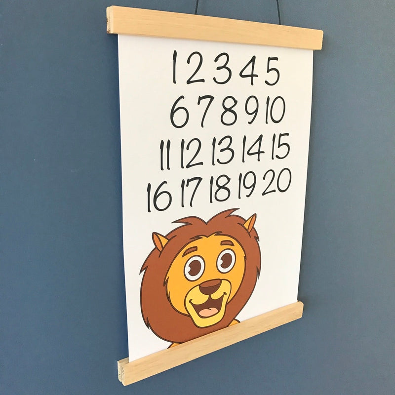 Lion poster with numbers