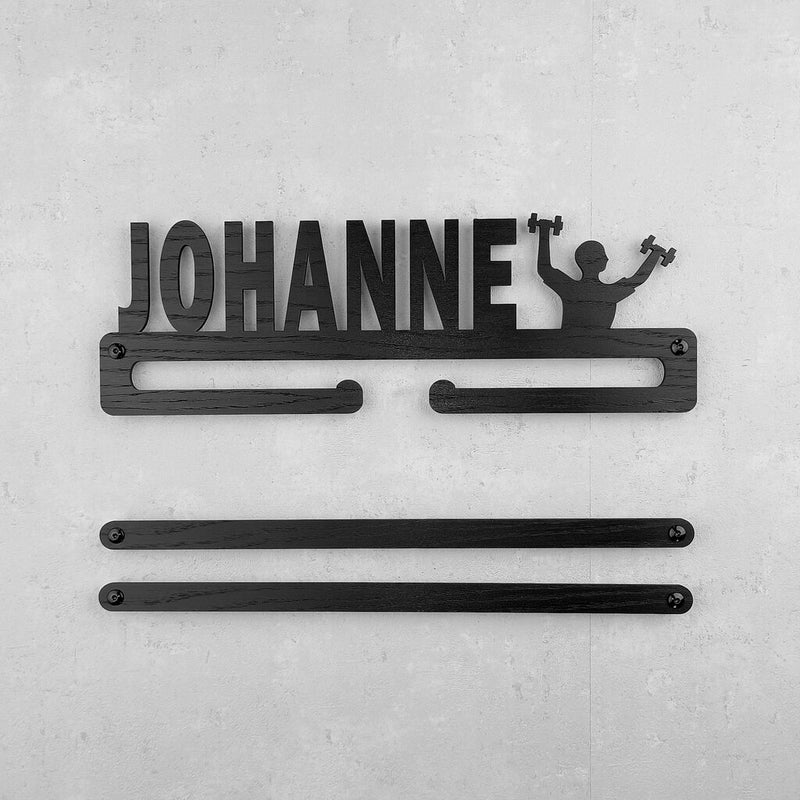 Medalje ophæng med fitnessfigur og eget navn