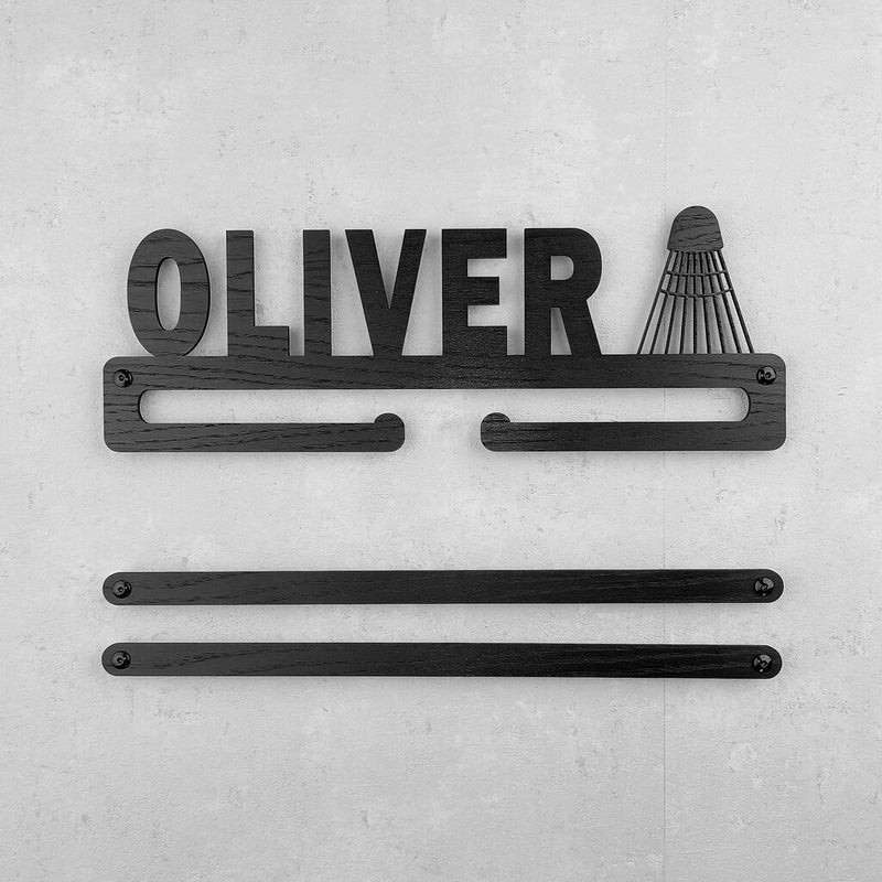 Medalje ophæng med fjerbold og eget navn