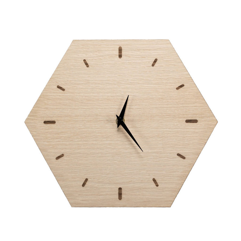 sekskantet vægur træ