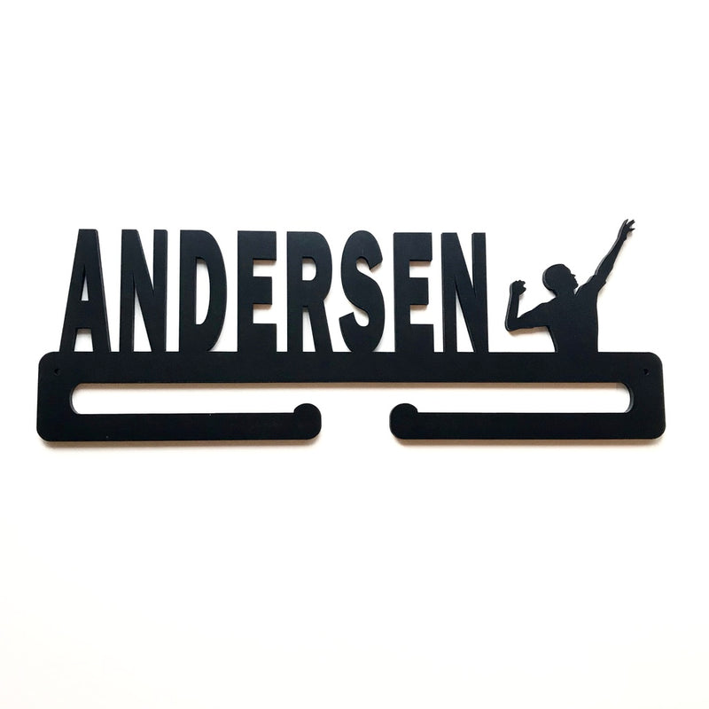 Medal hanger with volleyball player and own name
